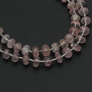 Morganite Faceted Roundel Beads, Morganite Faceted- 4 mm to 7.5 mm - Morganite Roundel - Gem Quality , 23 Cm Full Strand, Price Per Strand