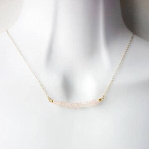 100% Natural Faceted Morganite Necklace In 925 Sterling Silver, Gemstone Necklace, Morganite Necklace, Silver Jewelry, Ombre Necklace, Gift
