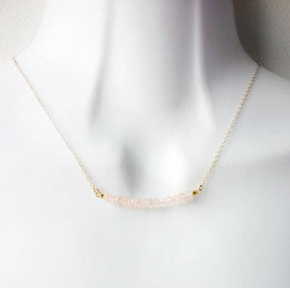 100% Natural Faceted Morganite Necklace In 925 Sterling Silver, Gemstone Necklace, Morganite Necklace, Silver Jewelry, Ombre Necklace, Gift