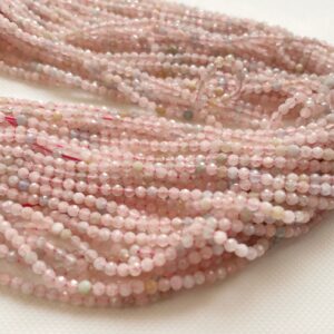 2.5mm Morganite Faceted Rondelle Beads Natural Shaded Morganite Beads Morganite For Jewelry Morganite for Necklace (1ST to 5ST Option)-ASG77