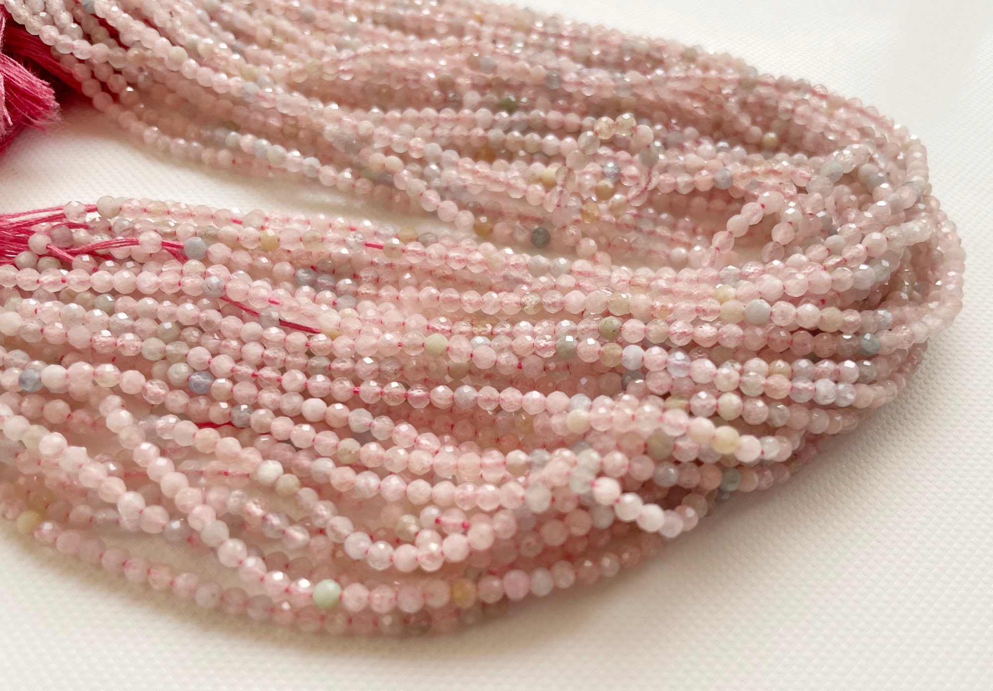 2.5mm Morganite Faceted Rondelle Beads Natural Shaded Morganite Beads Morganite For Jewelry Morganite For Necklace (1st To 5st Option)-asg77