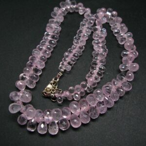 200 Carats!! Sparkly Faceted Natural Morganite Gemstone Bead Necklace From Brazil - 18.5"