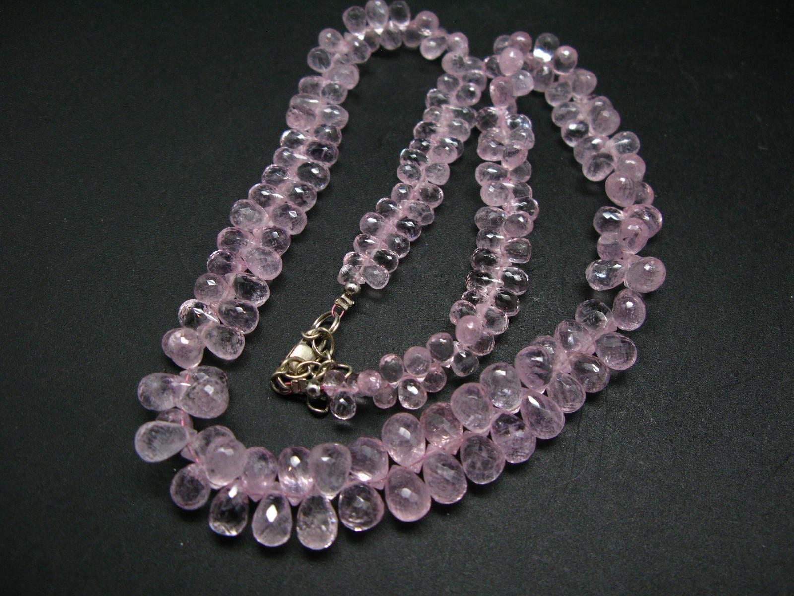 200 Carats!! Sparkly Faceted Natural Morganite Gemstone Bead Necklace From Brazil - 18.5"