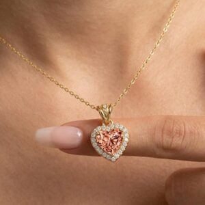 Morganite Necklace 925 Sterling Silver Gold Plated Necklace Gift For Her Bridal
