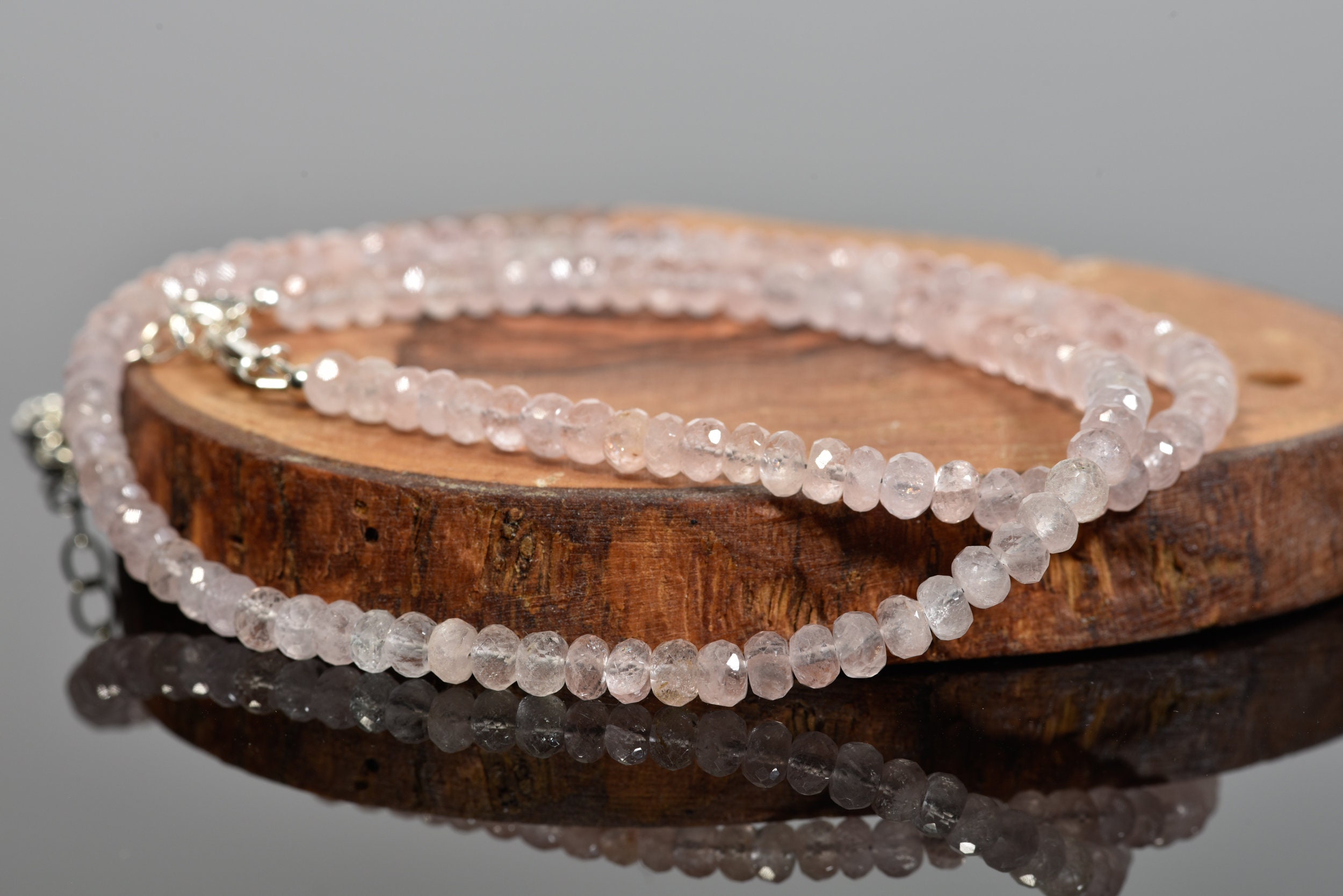 Aaa Morganite Necklace, Genuine High Quality Faceted Morganite Chocker
