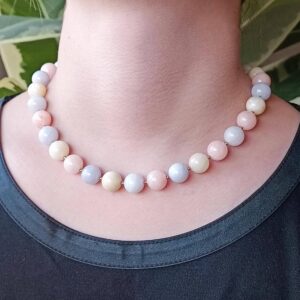 Morganite Beryl Necklace, Pastel Tones Jewelry