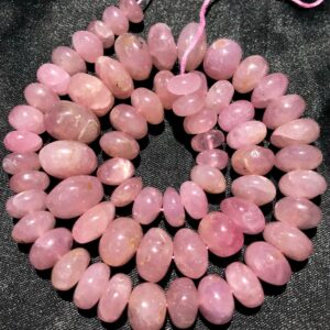 Extremely Rare~natural Pink Morganite Smooth Rondelle Beads Earth Mined Morganite Gemstone Beads Pink Morganite Rondelle 19” Beaded Necklace