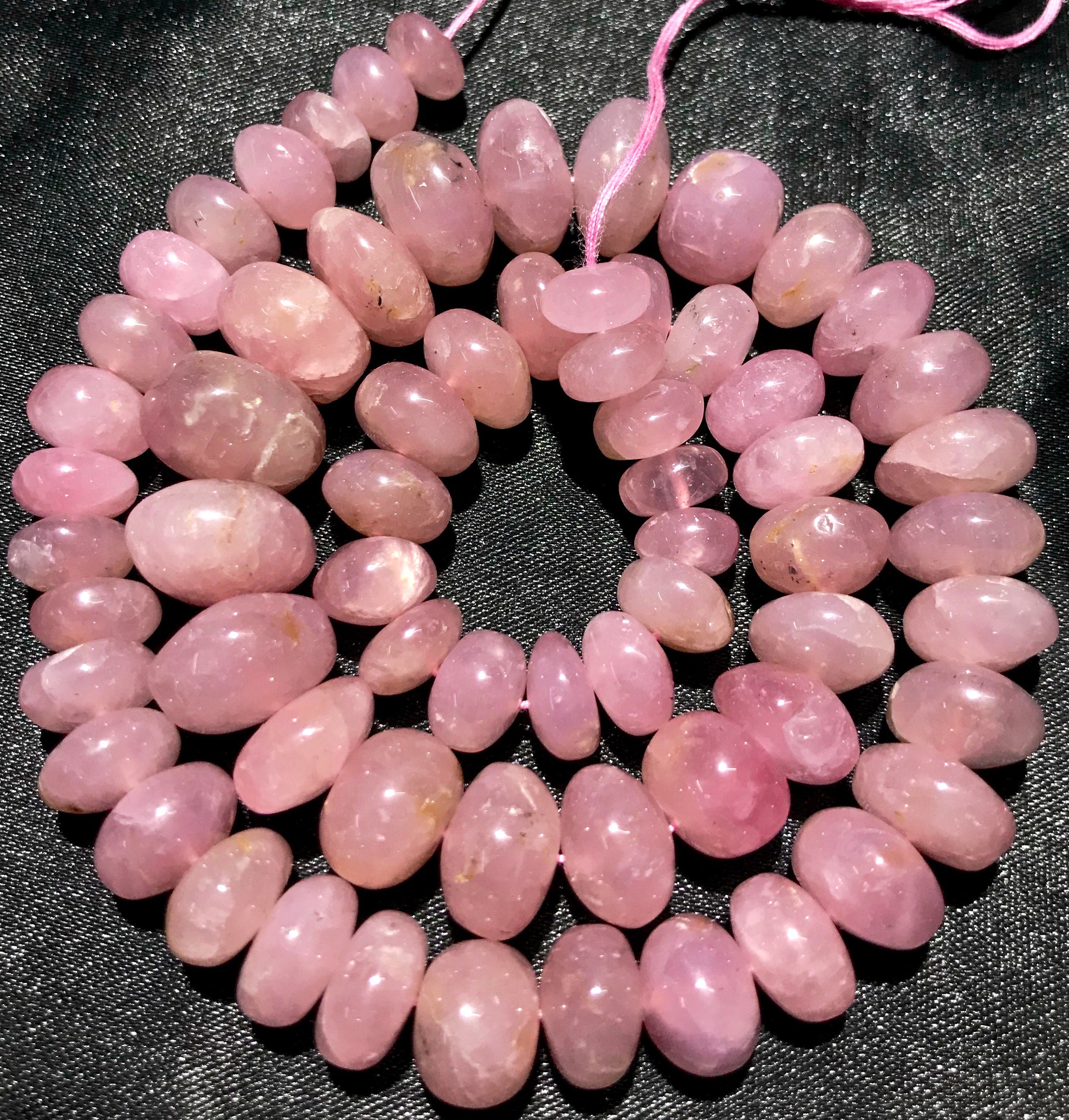 Extremely Rare~natural Pink Morganite Smooth Rondelle Beads Earth Mined Morganite Gemstone Beads Pink Morganite Rondelle 19” Beaded Necklace