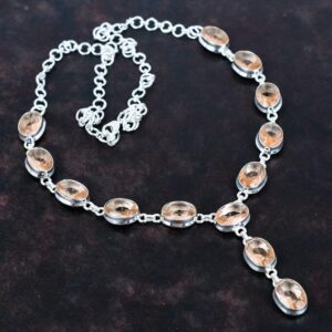 Faceted Morganite Gemstone Necklace: Handmade Sterling Silver, Adjustable Chain