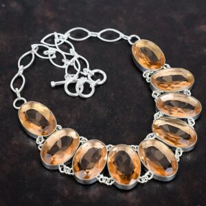 Faceted Morganite Necklace: Handmade 925 Sterling Silver, Adjustable Chain