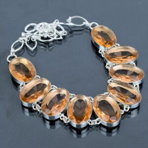 Faceted Morganite Necklace: Handmade 925 Sterling Silver, Adjustable Chain