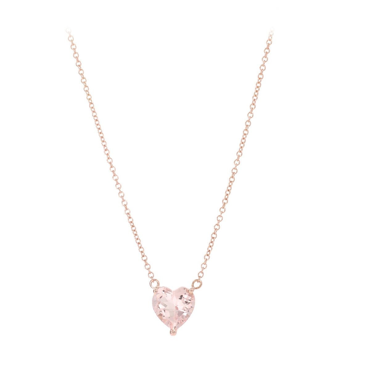 Heart Shape Morganite Necklace Heart Shape Morganite Necklace
