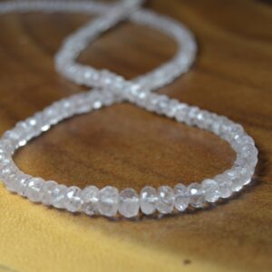Morganite Necklace In Sterling Silver // March Birthstone // 19th Anniversary // Gemstone Bead Necklace // Heart Chakra // Pink Aquamarine