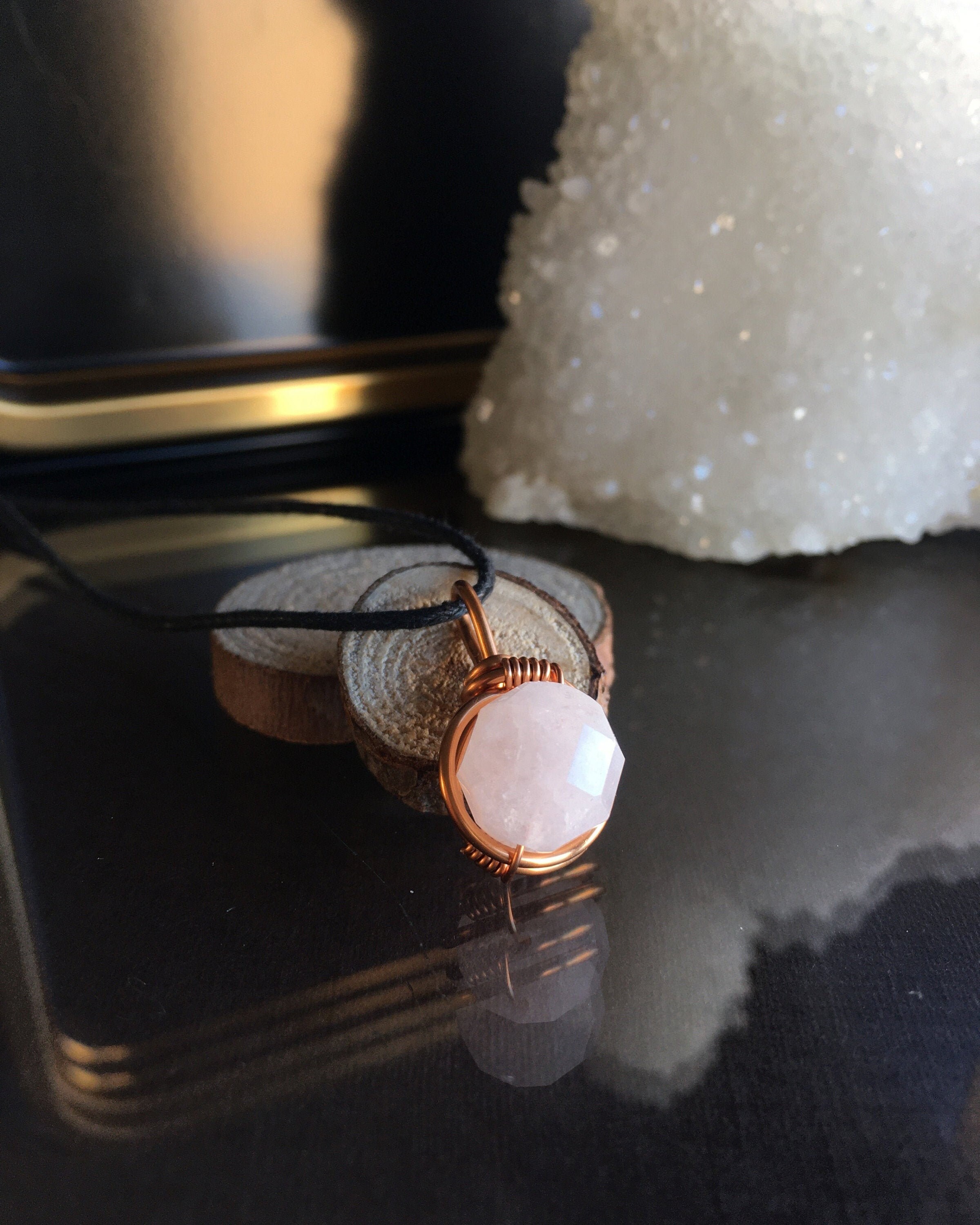 Minimalist Morganite Necklace: Handmade Jewelry Gift