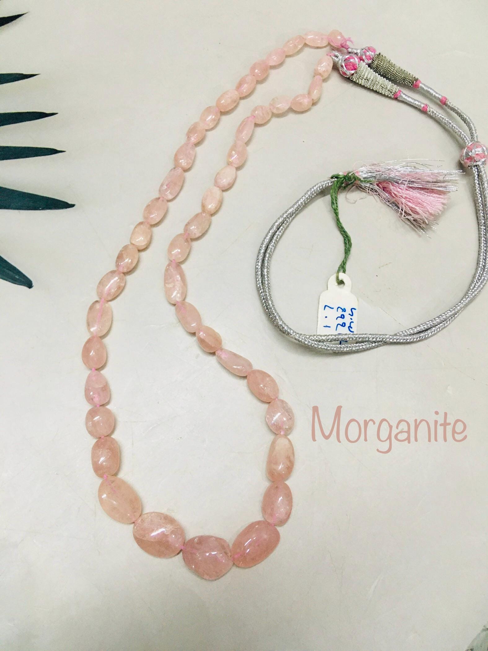 Natural Morganite Necklace, Nuggets Beads, Pink Morganite Tumble Shape, Gemstone Necklace, Nuggets, Beads, Diy Craft, Birthstone, Gift Her