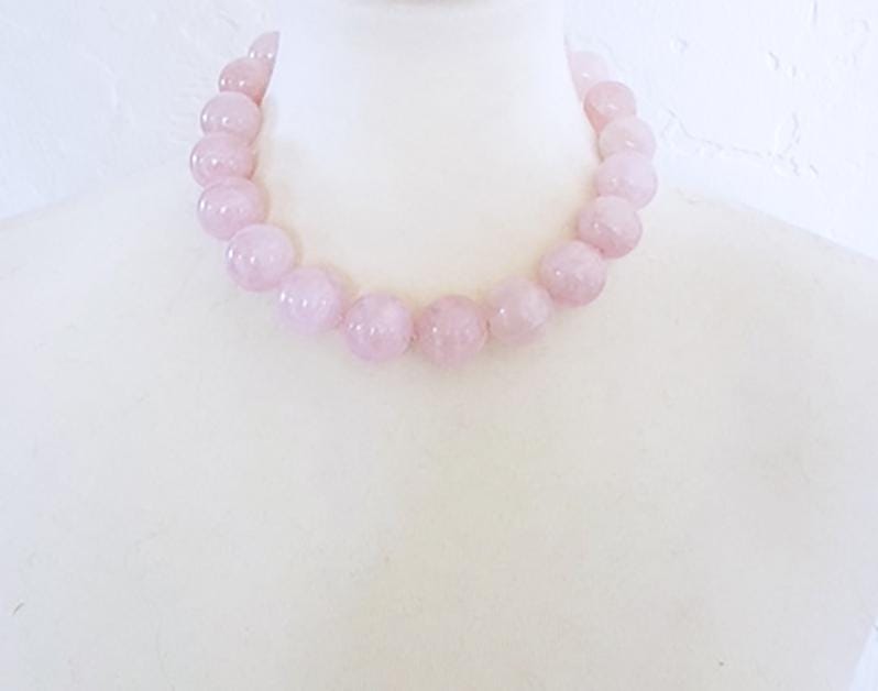 Petal Pink Morganite Necklace - 20mm Sterling Silver Handcrafted Luxury