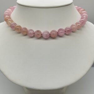 Pink Morganite Bead Necklace 12mm 18"