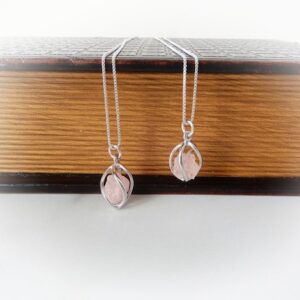 Morganite Necklace Sterling Silver • Raw Morganite Necklace • March Birthstone Jewelry • Gift For Her • Caged Stone Jewelry • Holiday Gift