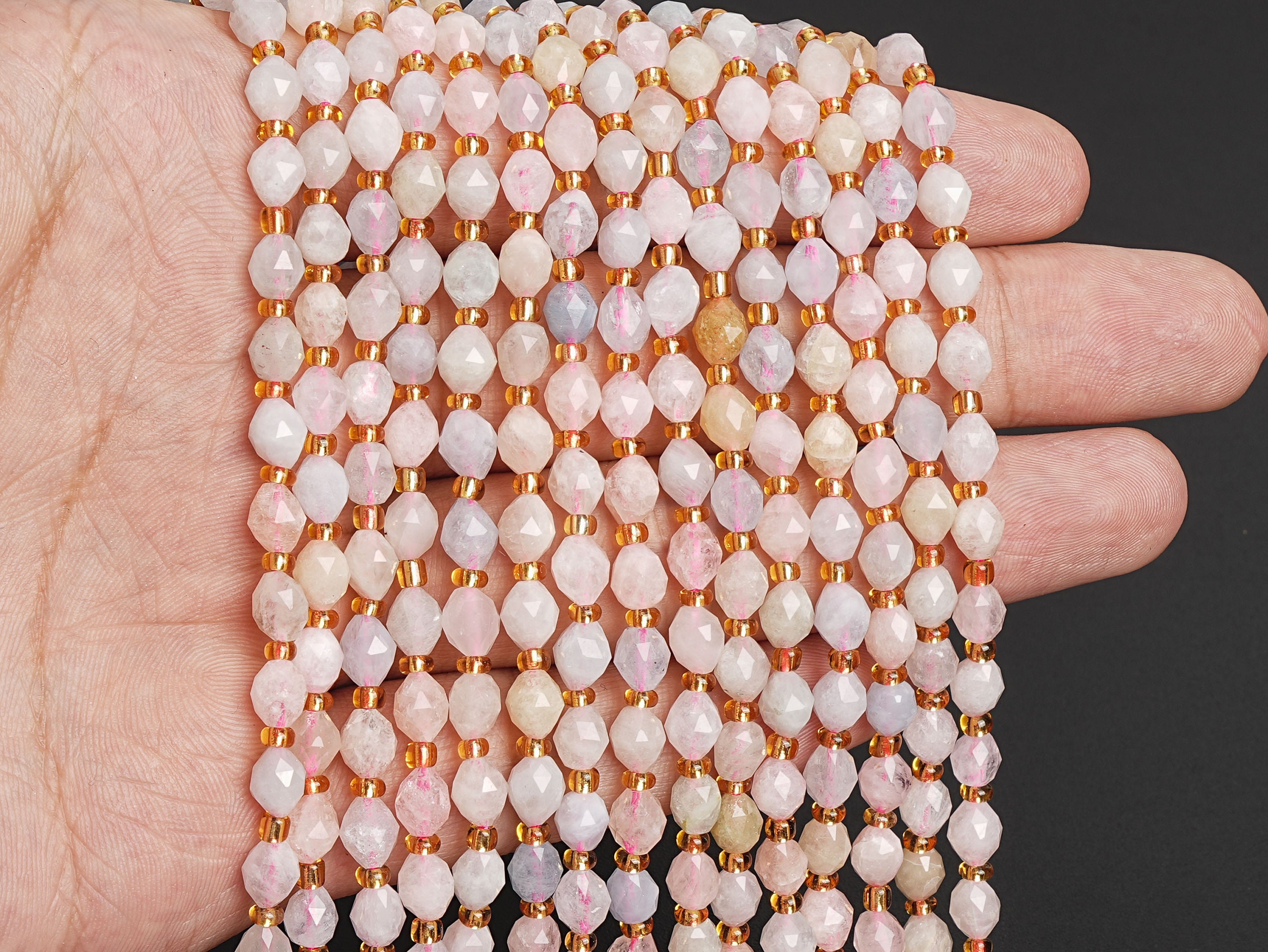 6mm Pink Beryl Morganite Aquamarine Bead Grade Aa Genuine Natural Gemstone Drum Barrel Rice Bead Loose Bead 15"/7.5" Bulk Lot Option(126638)