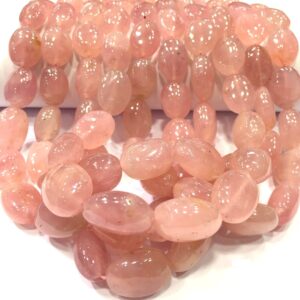 AAA QUALITY~Natural Pink Morganite Smooth Oval Beads Smooth Polished Oval Shape Beads Morganite Gemstone Beads Wholesale Price 5 Strand.