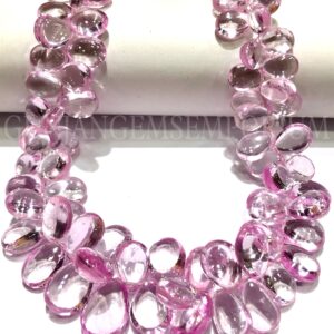 Aaaa++ Quality~~rare~~pink Morganite Smooth Almond Beads Morganite Pear Shape Beads Morganite Gemstone Beads Side Drilled Morganite Almonds