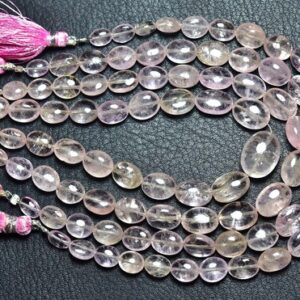Beautiful Morganite Oval Beads - 8 inches - Natural Smooth Morganite Oval Briolettes Strand - Size is 6.5x8 - 8x11 mm #1546