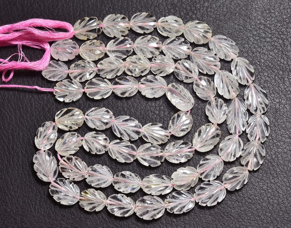 Morganite Carved Oval Beads - 13 Inches - Natural Hand Carving Morganite Oval Beads Strand - Size Is 8x10 - 9x13 Mm #1047