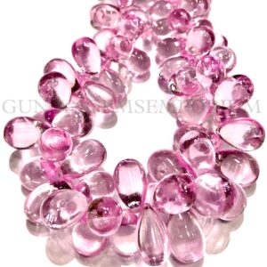 Gorgeous~~aaaa+ Rare Pink Morganite Smooth Teardrops Beads Morganite Teardrops Shape Beads Morganite Gemstone Beads Side Drilled Morganite