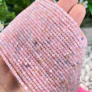 Natural 2mm Morganite Faceted Square Beads,crystals Loose Semi Precious Stone For Jewelry/neckalce/bracelets Gift Making Beads.