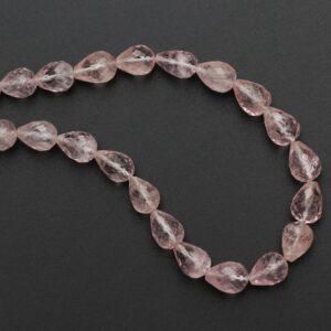 Natural Morganite Faceted Briolette Drops Beads, 5.5x7.5 Mm To 6.5x8 Mm, Morganite Drops Jewelry Making Gemstone, 8 Inch/ 18 Inch Strand