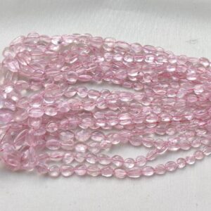 Natural Morganite Gemstone Beads: Pink Jewelry Making Supplies, 8" Strand (8x6 To 14x9mm)