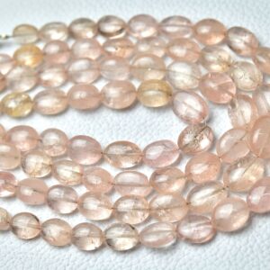 Natural Morganite Plain Oval Beads 5x7mm To 8x10mm Smooth Oval Gemstone Beads Morganite Beads Jewelry Making Beads 8 Inch Strand No6675