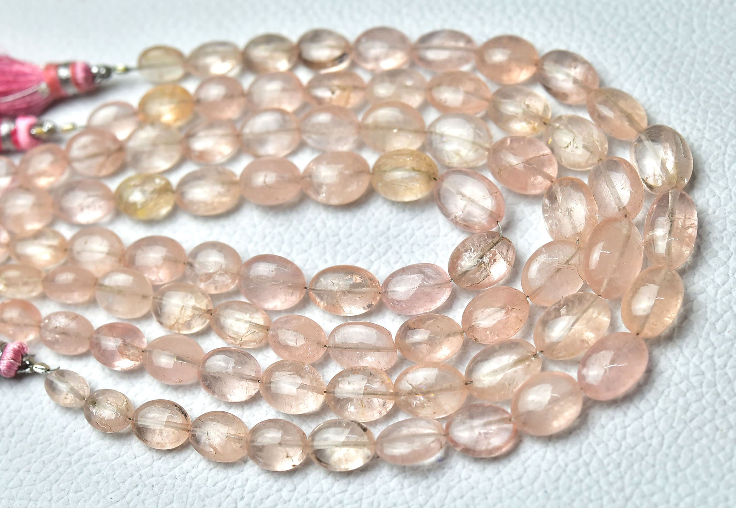 Natural Morganite Plain Oval Beads 5x7mm To 8x10mm Smooth Oval Gemstone Beads Morganite Beads Jewelry Making Beads 8 Inch Strand No6675