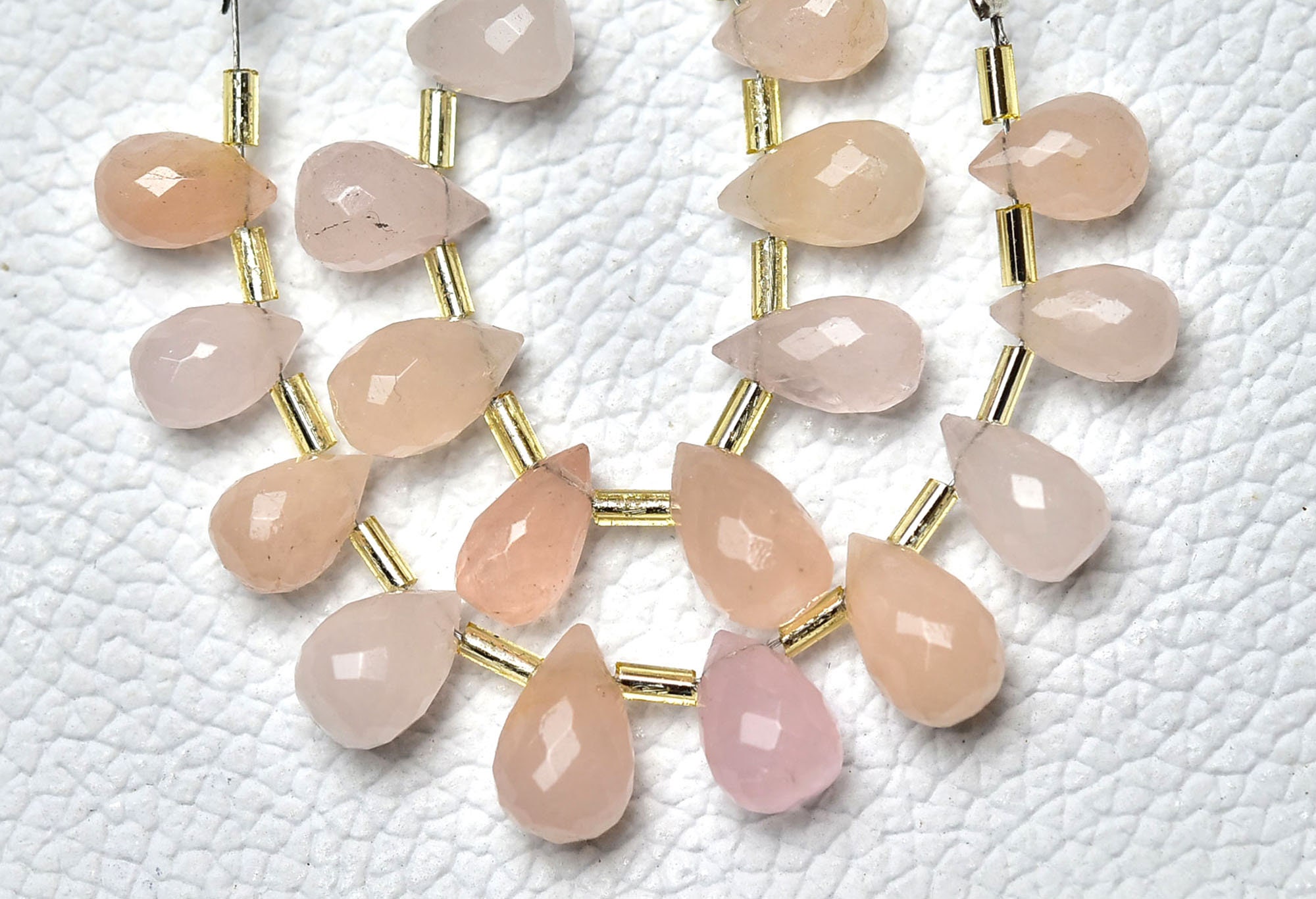 Natural Morganite Teardrop Beads 6x8mm To 7x10mm Faceted Tear Drops Briolettes Gemstone Beads Morganite Beads Jewelry Making 10 Pcs No6107