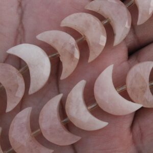 Morganite (pink Aquamarine) Gemstone Faceted Briolette Beads I 10-piece Crescent Moon-shaped | Size—17–19 Mm App. | Jewelry Setting (c80)