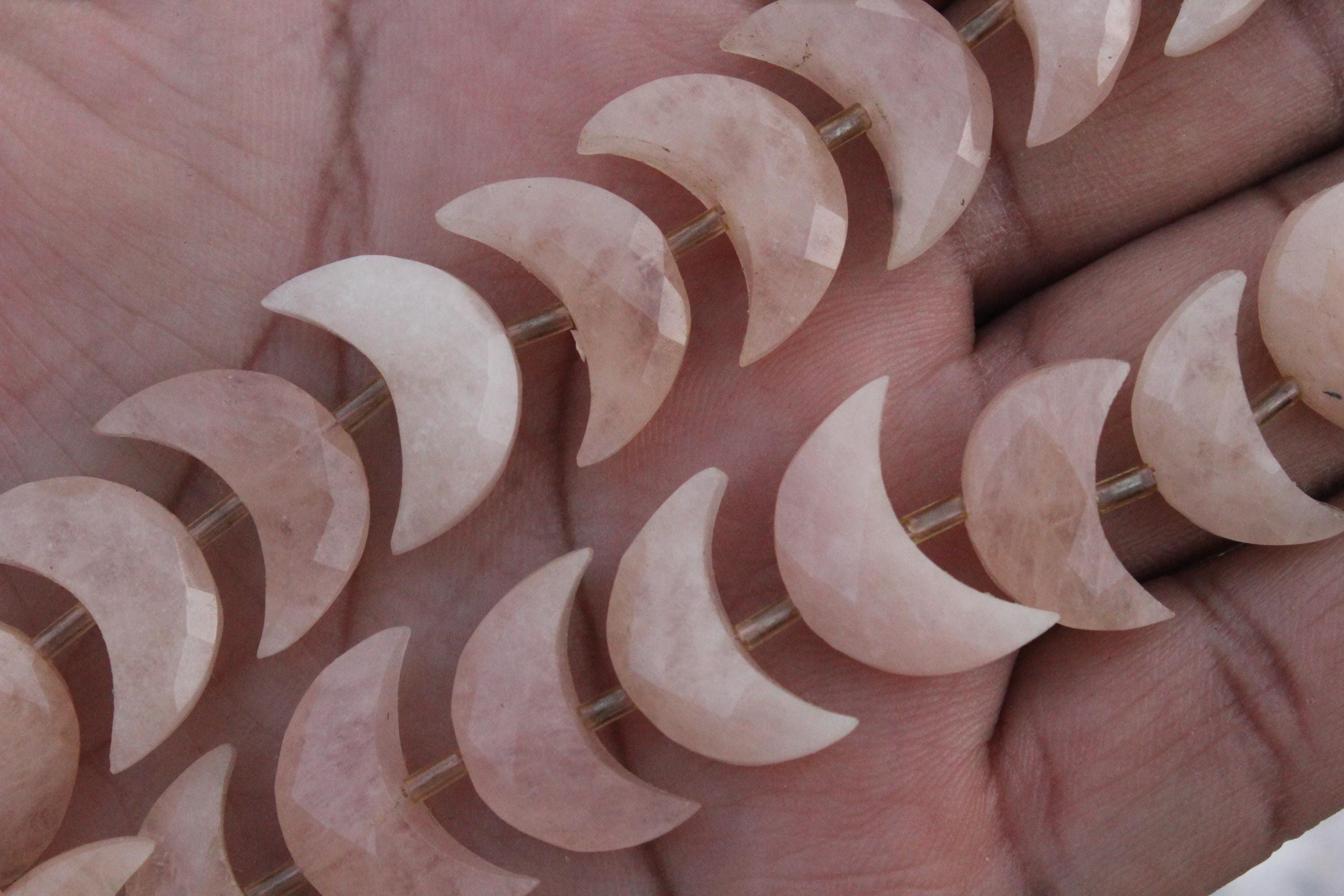 Morganite (pink Aquamarine) Gemstone Faceted Briolette Beads I 10-piece Crescent Moon-shaped | Size—17–19 Mm App. | Jewelry Setting (c80) Morganite (pink Aquamarine) Gemstone Faceted Briolette Beads I 10-piece Crescent Moon-shaped | Size—17–19 Mm App. | Jewelry Setting (c80)