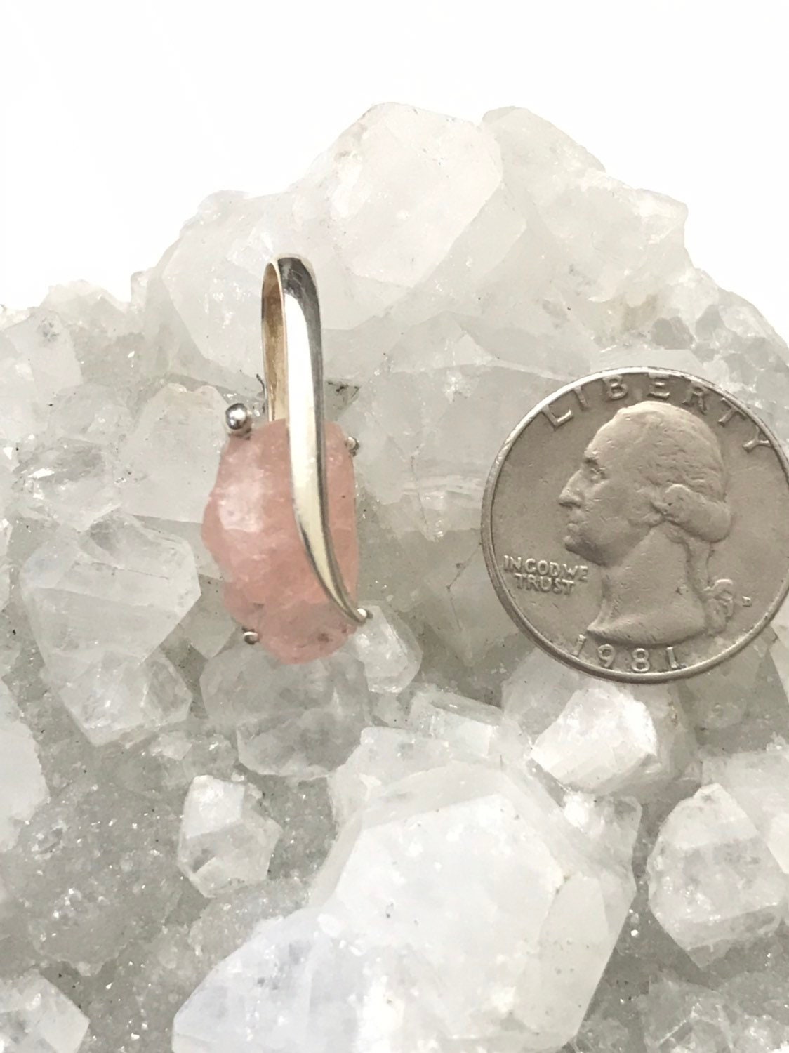 Abstract Rough Morganite Pendant