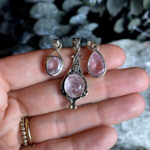 Morganite Pendant Necklace, .925 Sterling Silver, Faceted, Square, Triangle Morganite Pendant Necklace, .925 Sterling Silver, Faceted, Square, Triangle
