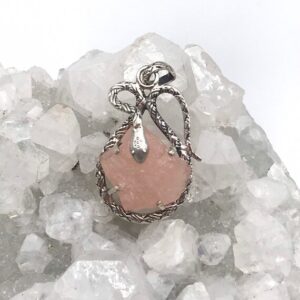 Snake - Rough Morganite Pendant Snake - Rough Morganite Pendant