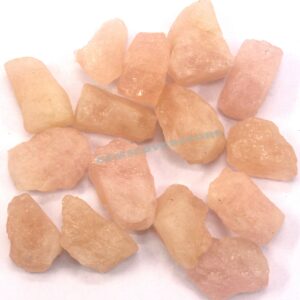 5 Pink Morganite Rough Gemstones (16-20 MM): Untreated Chakra Healing Crystals