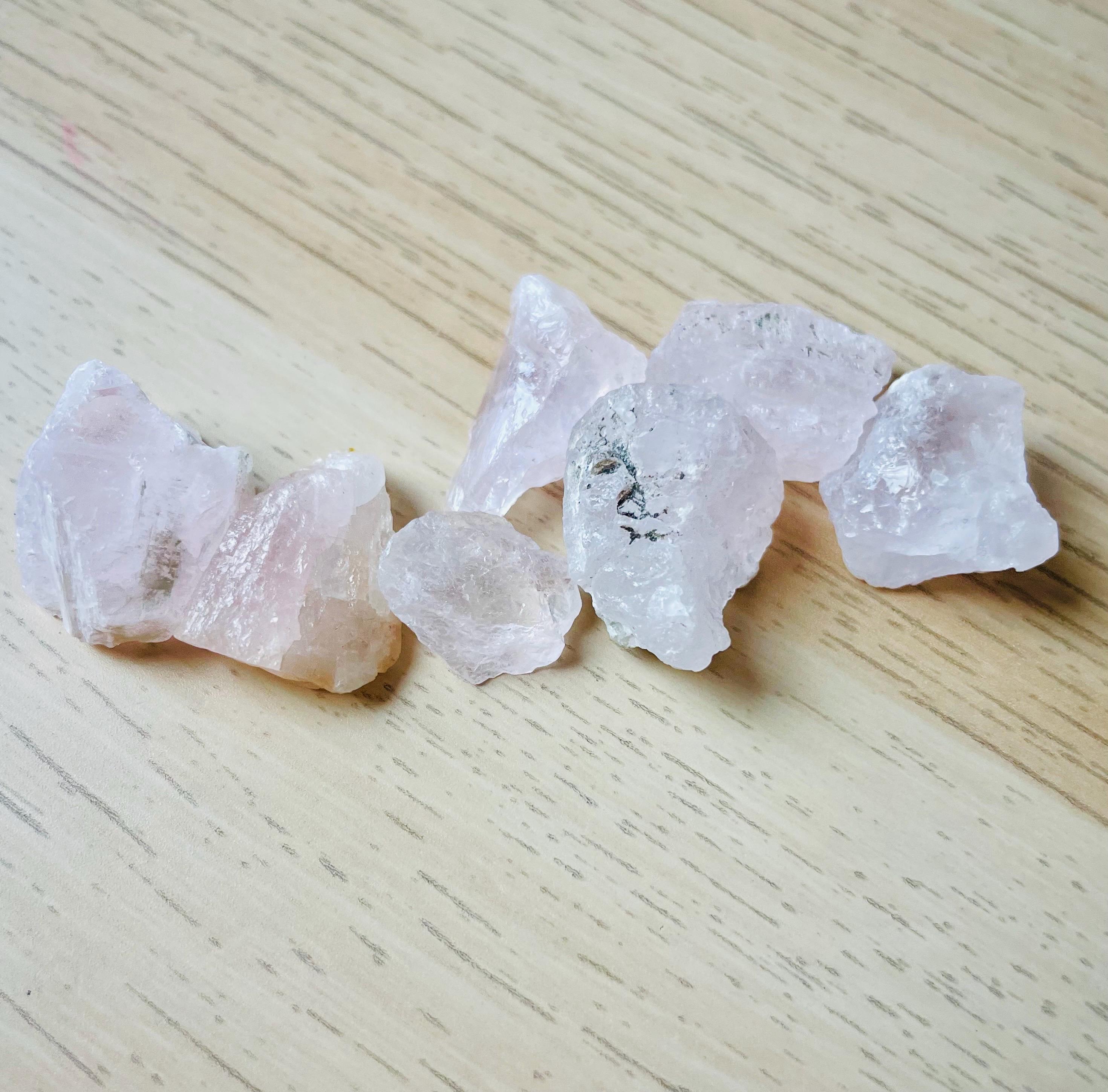 Milky Light Pink Morganite Lot (24g) Small Rough Morganite Crystal Raw Gemstones