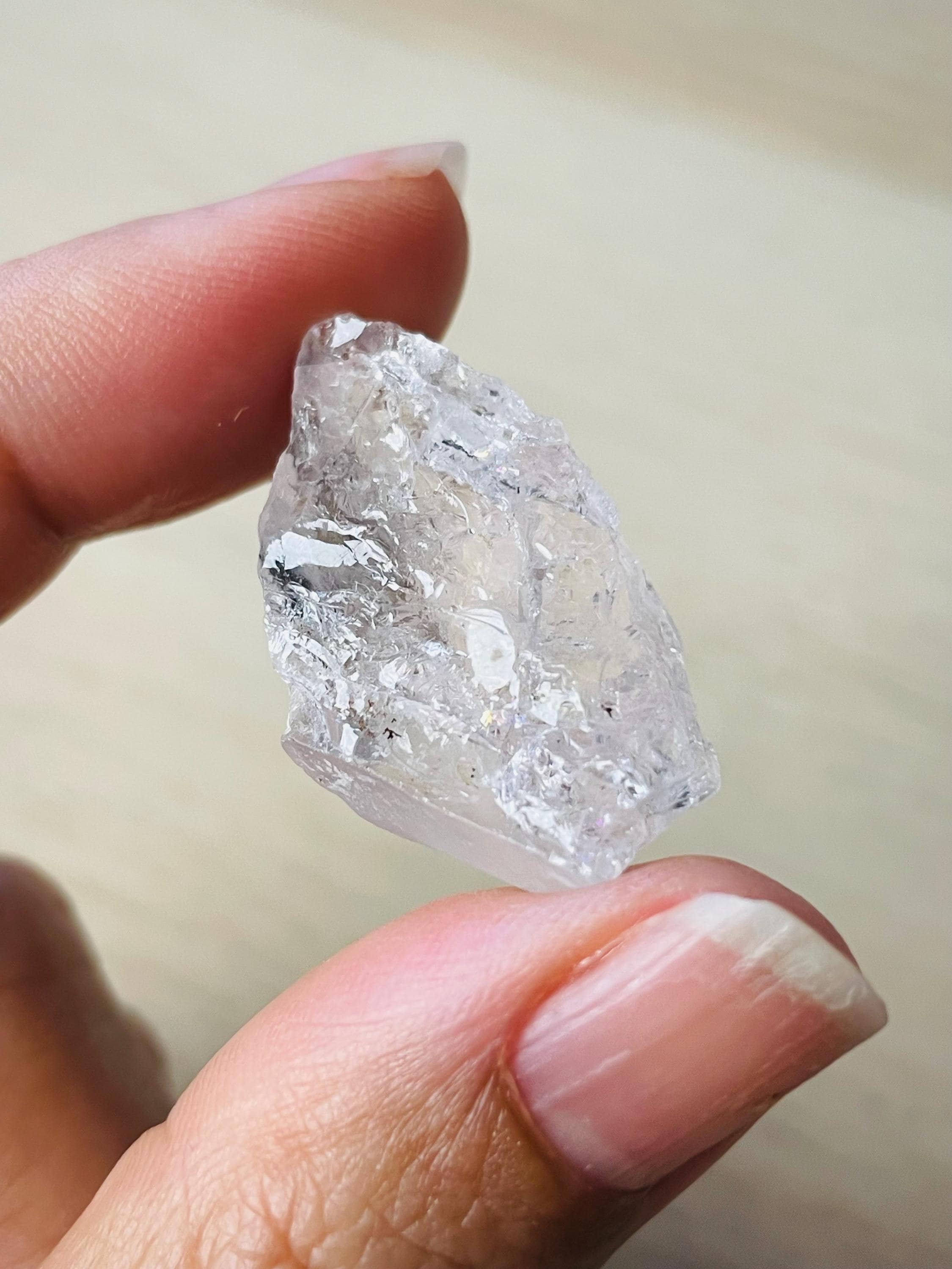 Rare Clear Pink Morganite (15.3g) Rainbow Top Quality Small Rough Morganite Crystal Raw Gemstone
