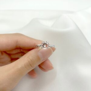 14K Rose Gold Morganite Ring: Twisted Band Engagement Ring