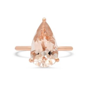 4.5 Ct Peachy Morganite Ring / Solitaire Ring / Statement Ring 4.5 Ct Peachy Morganite Ring / Solitaire Ring / Statement Ring