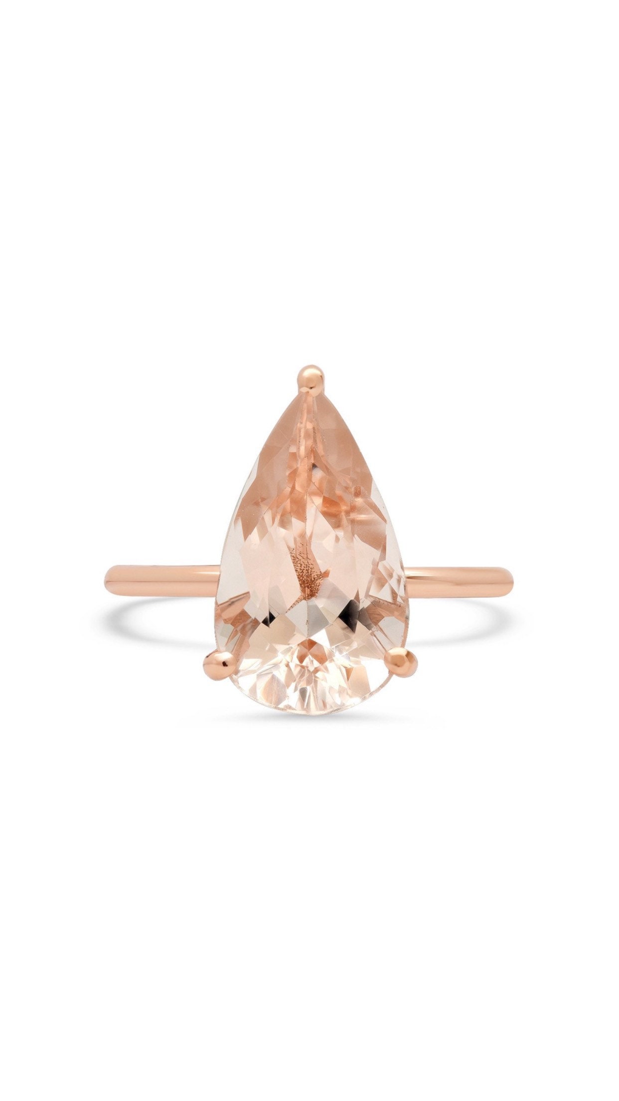 4.5 Ct Peachy Morganite Ring / Solitaire Ring / Statement Ring 4.5 Ct Peachy Morganite Ring / Solitaire Ring / Statement Ring