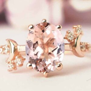 Moon Of My Life Peach Morganite Engagement Ring Oval Cut Antique Wedding Ring Vintage Morganite Bridal Anniversary Ring Unique Promise Ring Moon Of My Life Peach Morganite Engagement Ring Oval Cut Antique Wedding Ring Vintage Morganite Bridal Anniversary Ring Unique Promise Ring