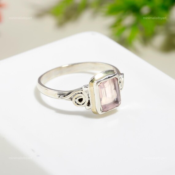 Sparkling Morganite Ring: 925 Sterling Silver Pink Gemstone