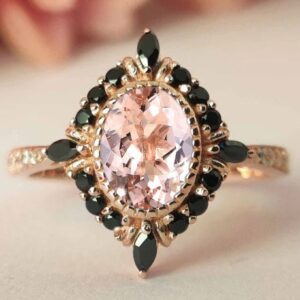 Vintage Morganite Engagement Ring Oval Cut Morganite Wedding Ring 14k Rose Gold Antique Bridal Promise Ring Unique Art Deco Anniversary Ring Vintage Morganite Engagement Ring Oval Cut Morganite Wedding Ring 14k Rose Gold Antique Bridal Promise Ring Unique Art Deco Anniversary Ring