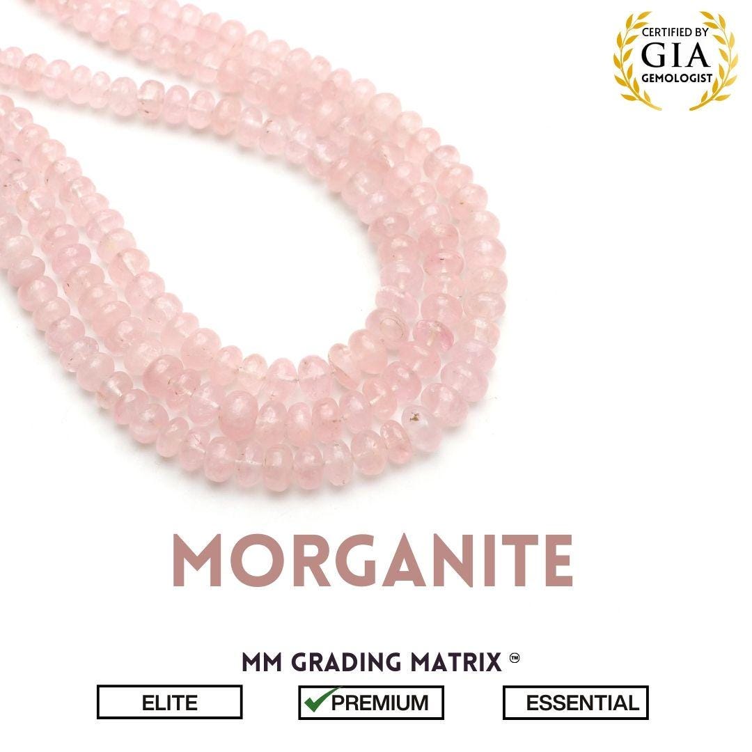 6-8mm Natural Morganite Smooth Rondelle Shape Beads, Gemstone Beads For Jewelry Making, October Birthstone, Morganite Center Drill Beads