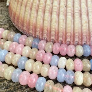 8mm Mixed Chalcedony pastel rainbow blue pink white ice cream sorbet Morganite tone Rondelle Beads 1mm hole 8mm Mixed Chalcedony pastel rainbow blue pink white ice cream sorbet Morganite tone Rondelle Beads 1mm hole
